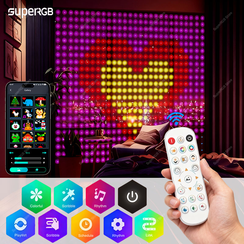 Smart Garden Rooms - Cortina inteligente de luz rgb, luzes