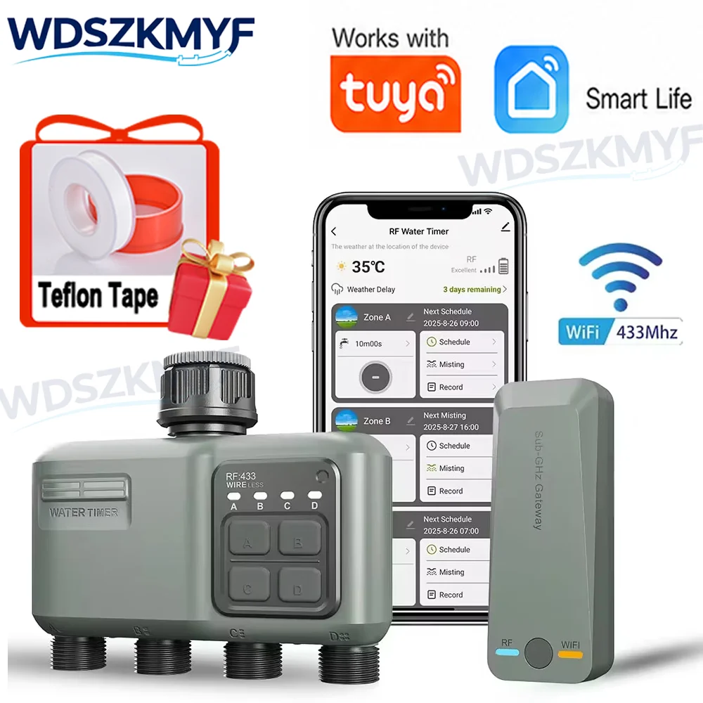 Smart Garden Products - Temporizador de Irrigação Inteligente WiFi RF433