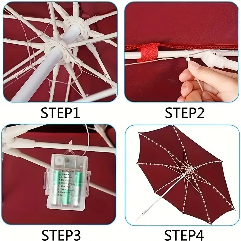 104 luzes led para guarda-chuv - Smart Garden Umbrella avaliação e preço