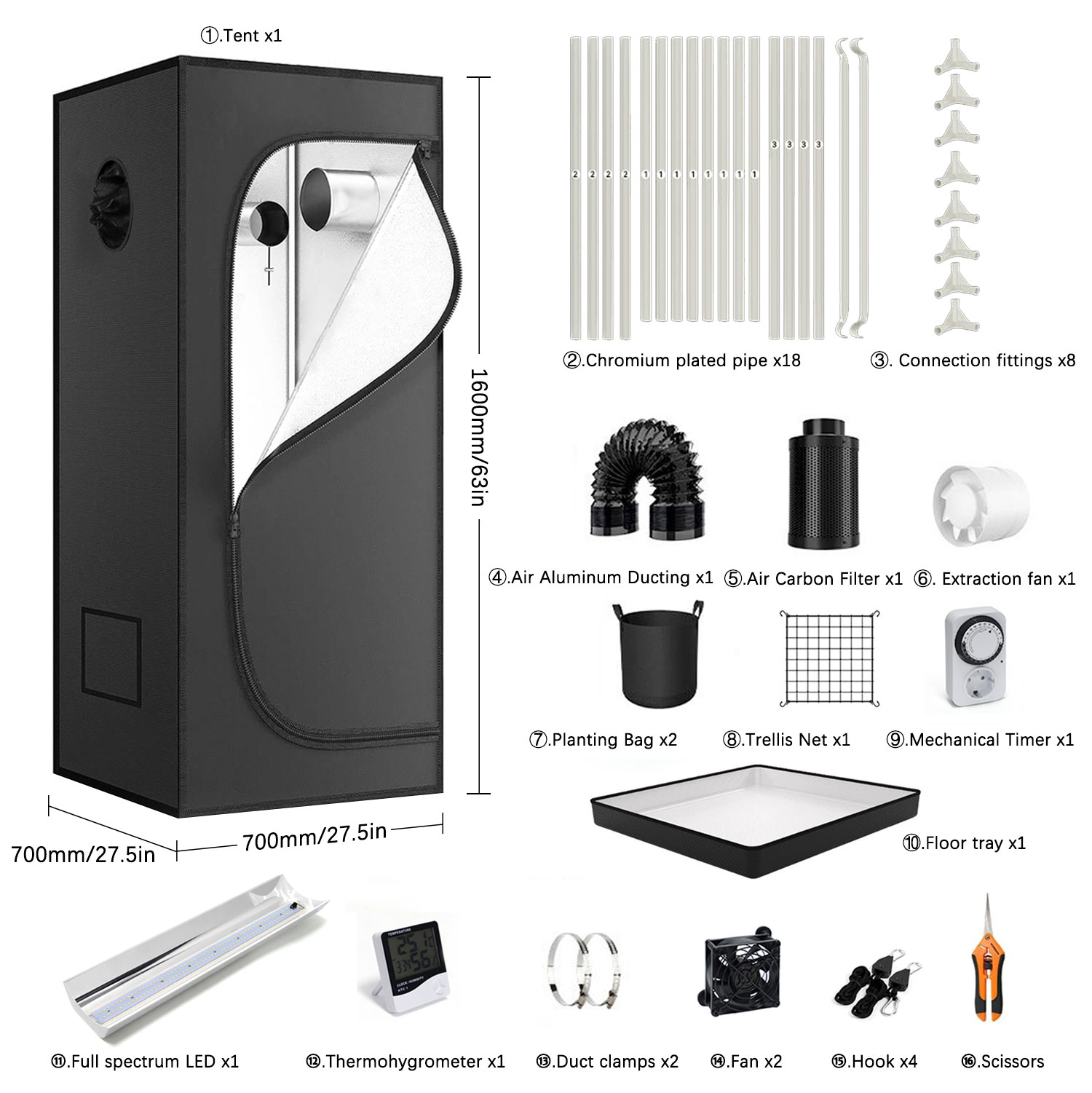 Kit completo de barraca de cul - Grow Tent Complete Kit avaliação e preço