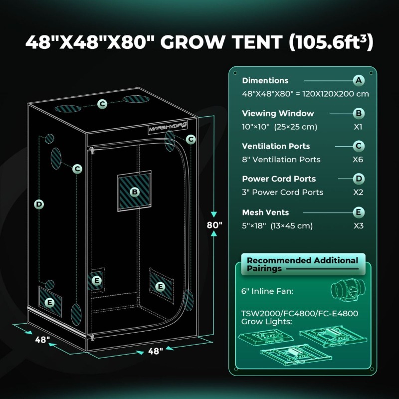 480w 4x4ft 120x120cm fc4800 ev - Grow Tent Complete Kit avaliação e preço